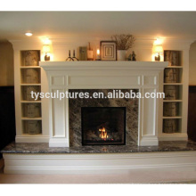 Hot selling morden white marble stone column indoor fireplace mantel used home ornament